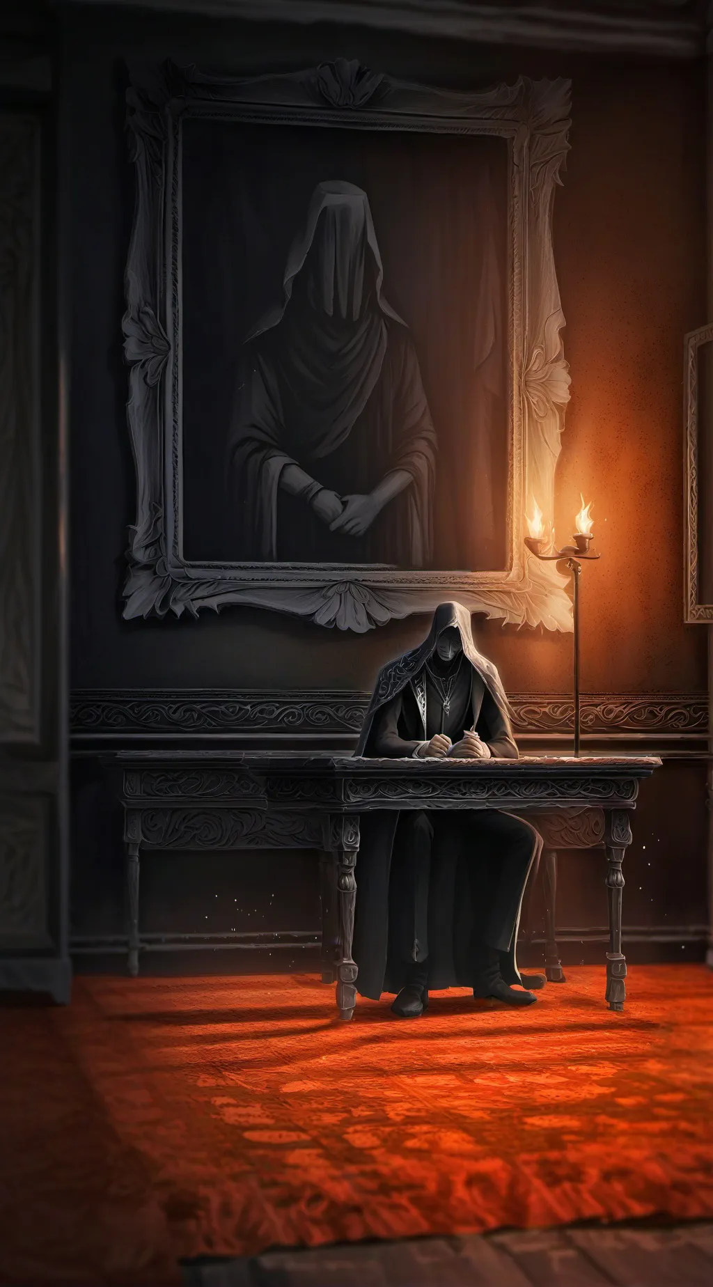 ai character: Black  background