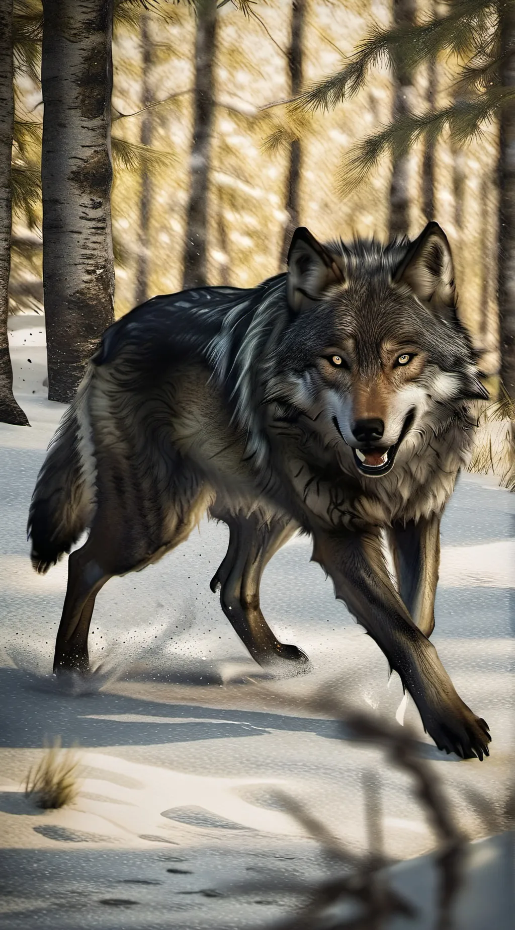 ai character: wolf  background