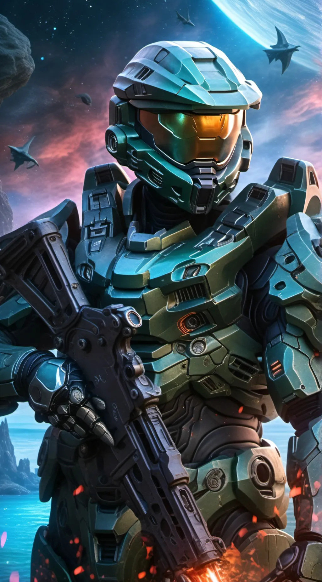 ai character: MHA halo background