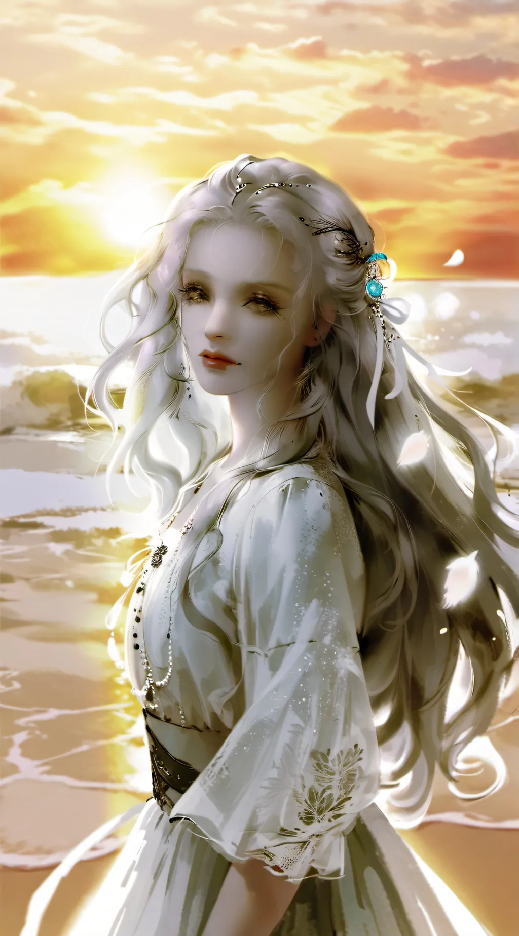 ai character: snow  background