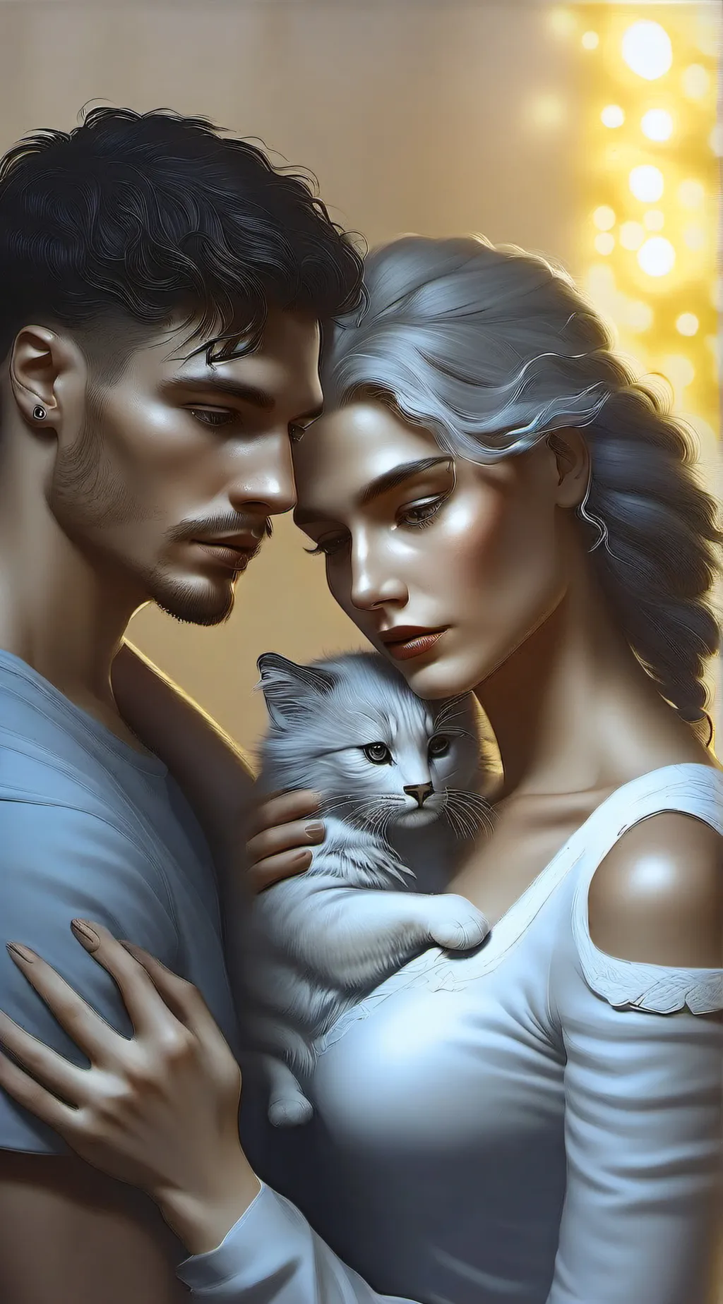 ai character: Marcus and Kitty. background