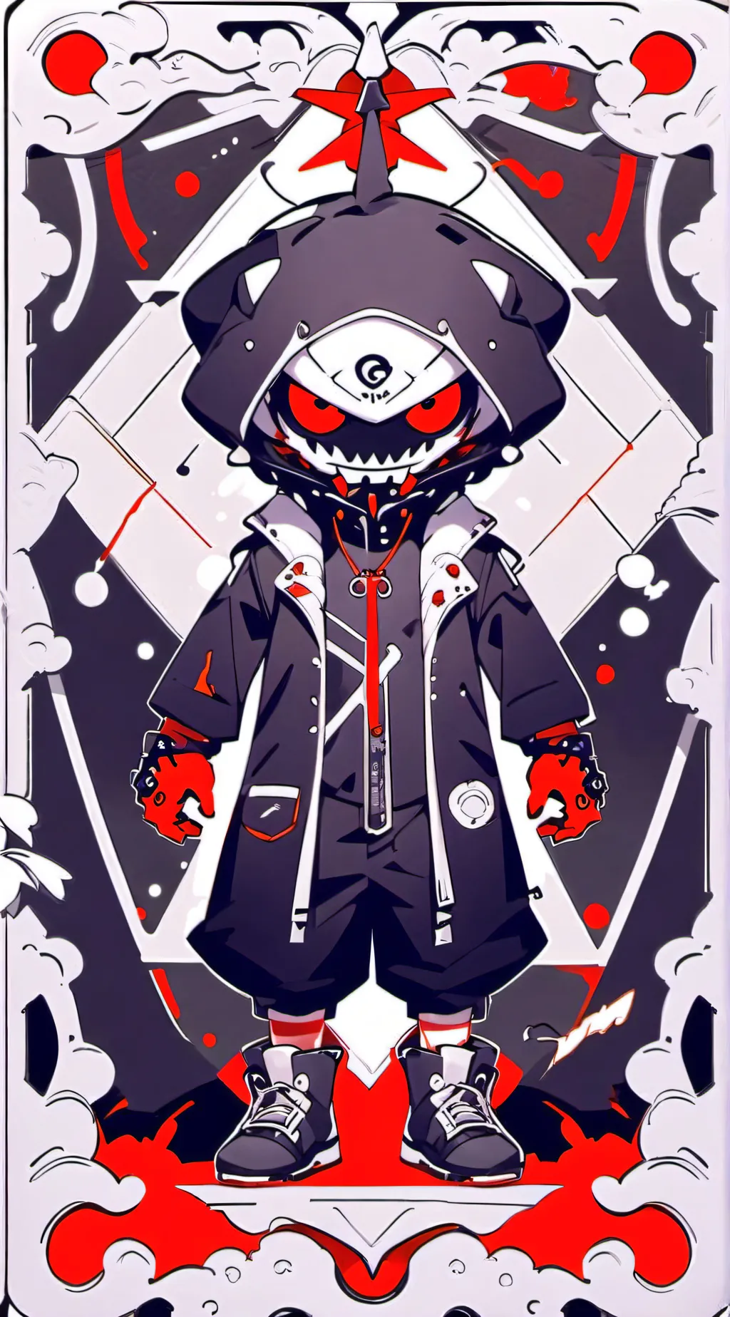 ai character: Peakaboo  glitch background