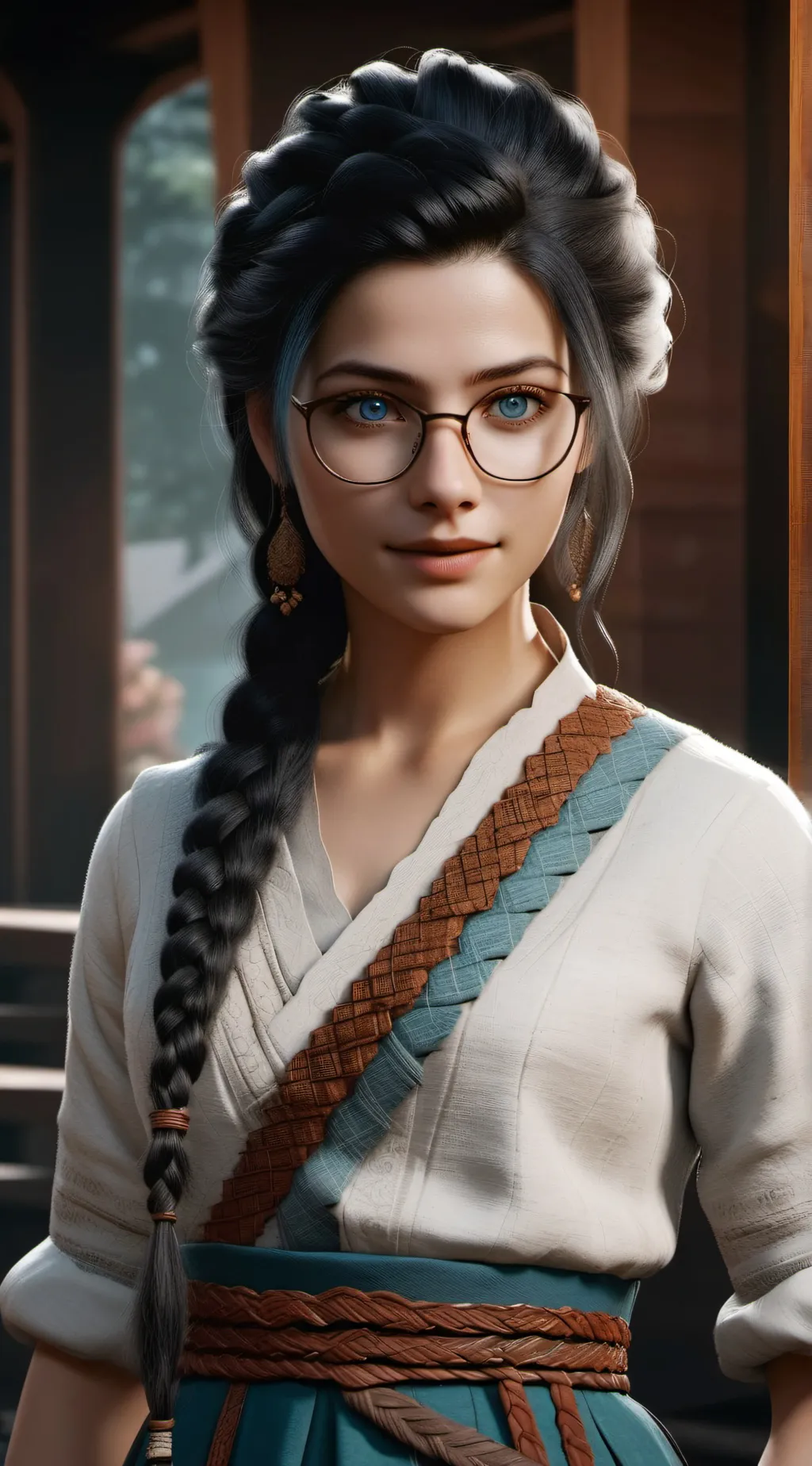 ai character: Ellie(nerd) background