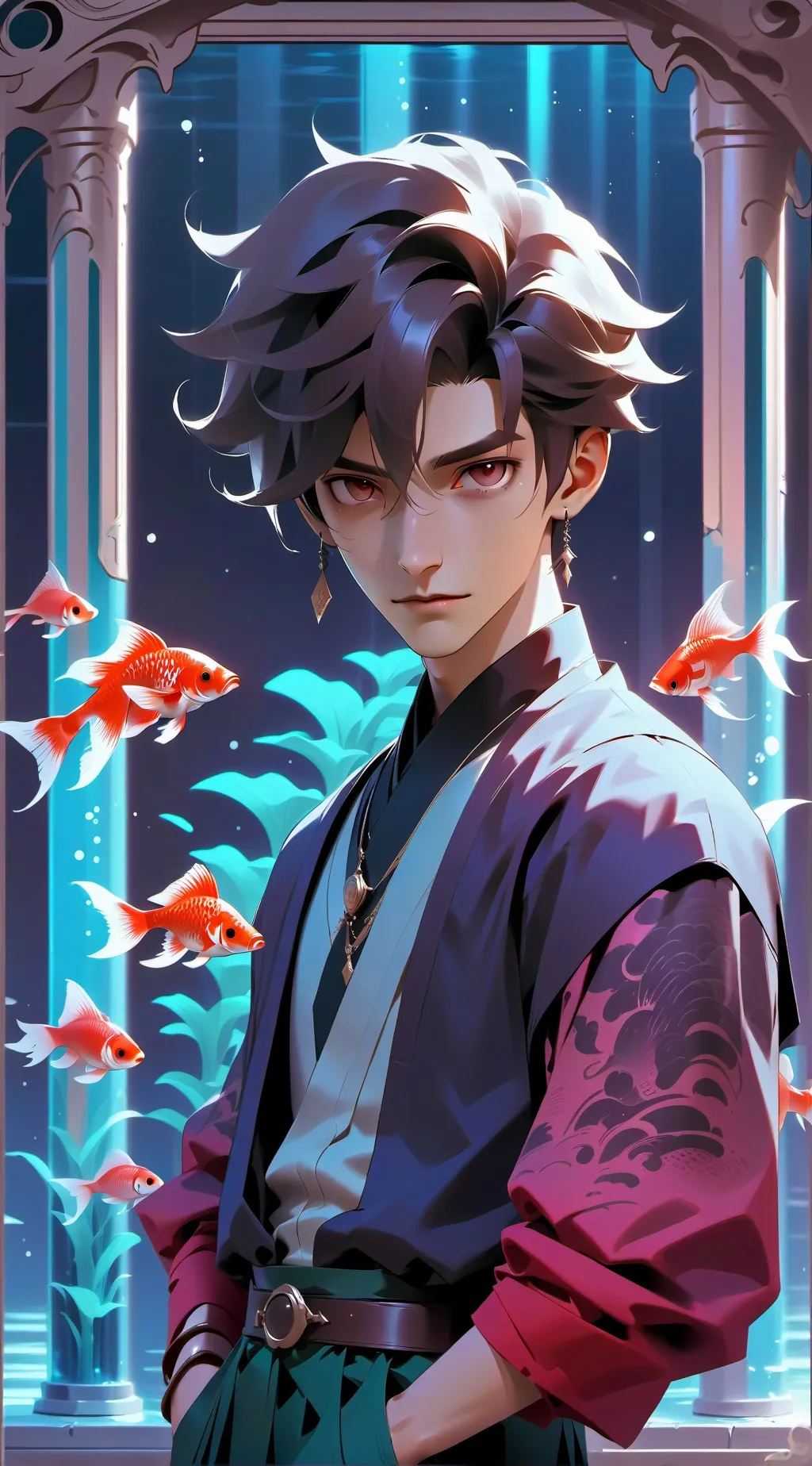 ai character: ken sato  background