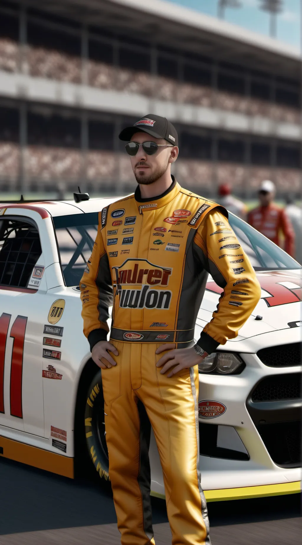 ai character: Denny Hamlin  background