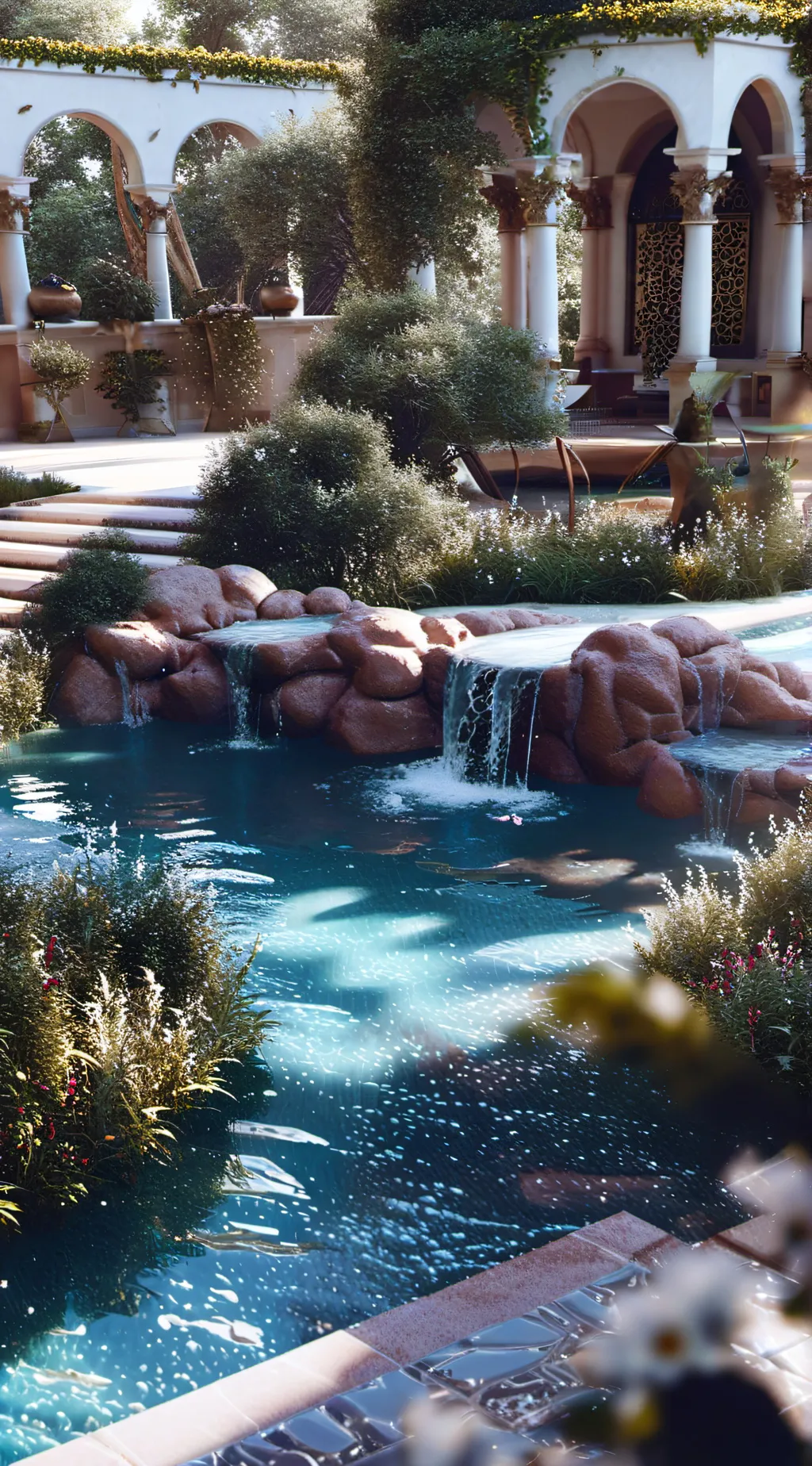 ai character: ~MHA Pool Party~ background