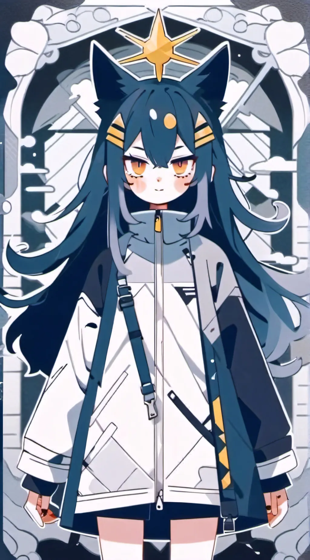 ai character: ⚫Miss circle⚫ background