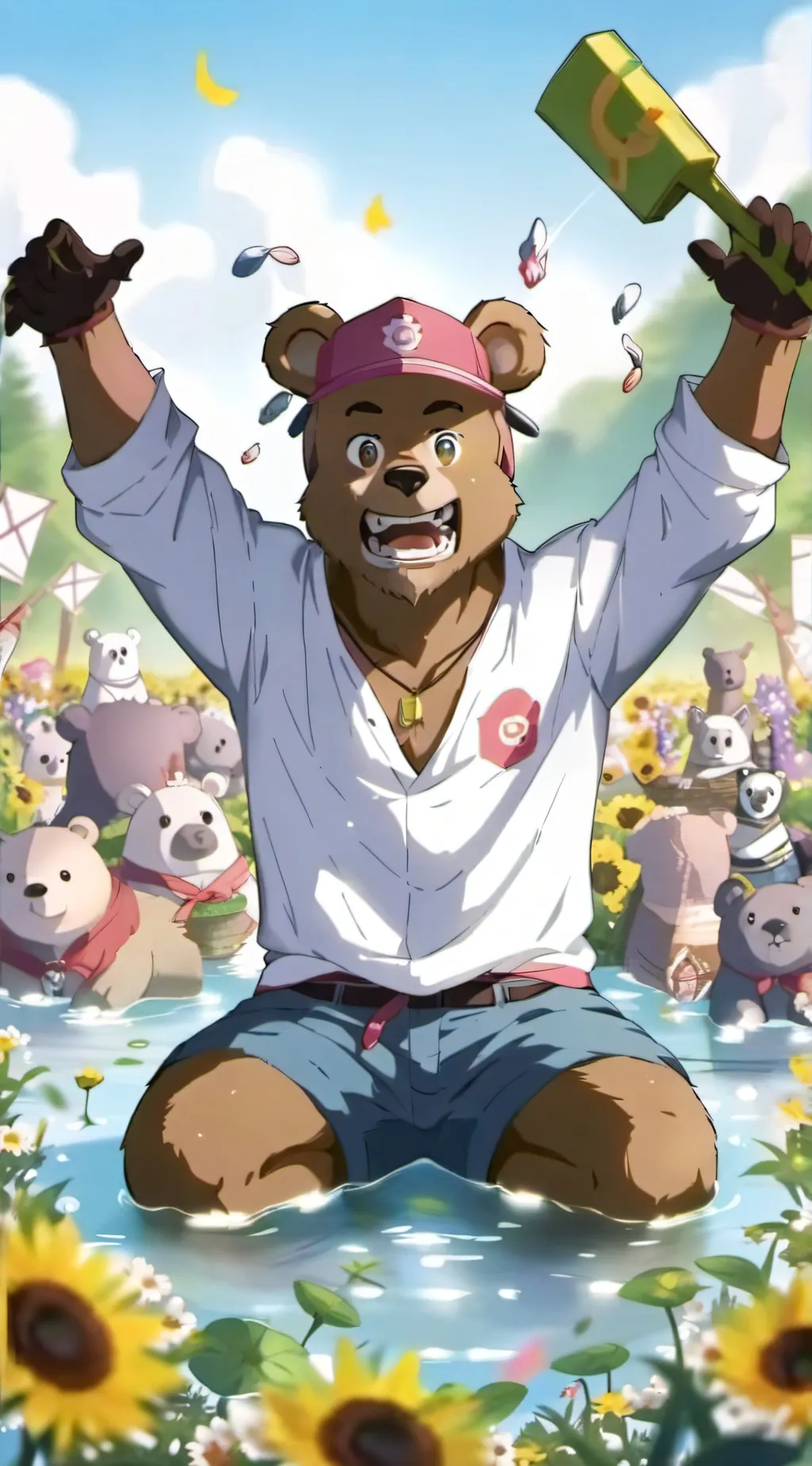 ai character: Eddie the bear background