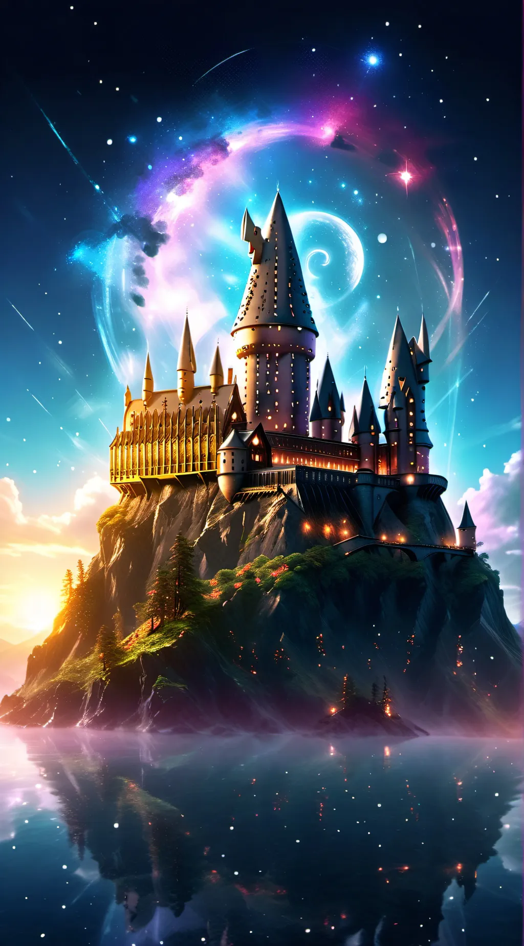ai character: Hogwarts❤️💛🧡 background