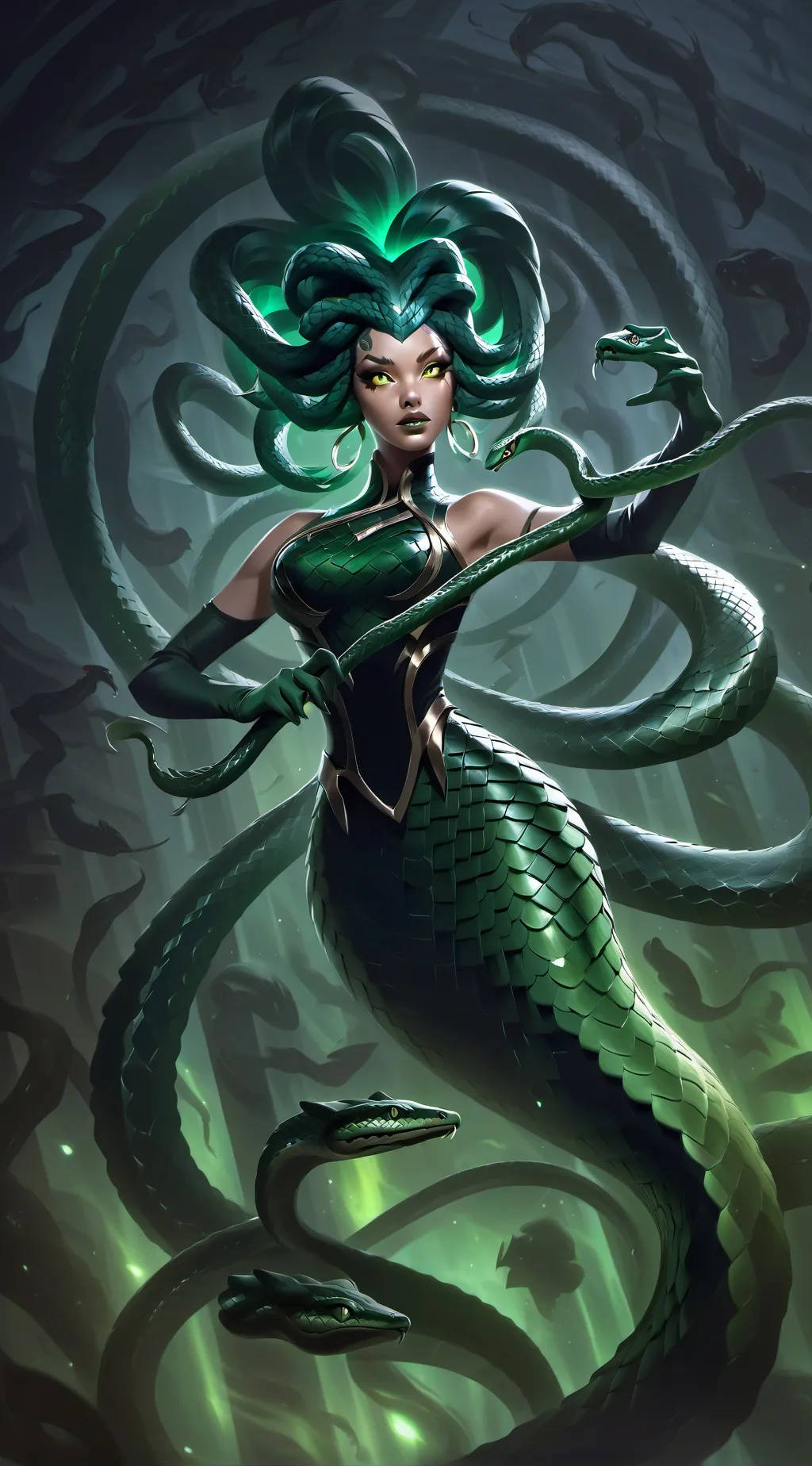 ai character: Medusa background