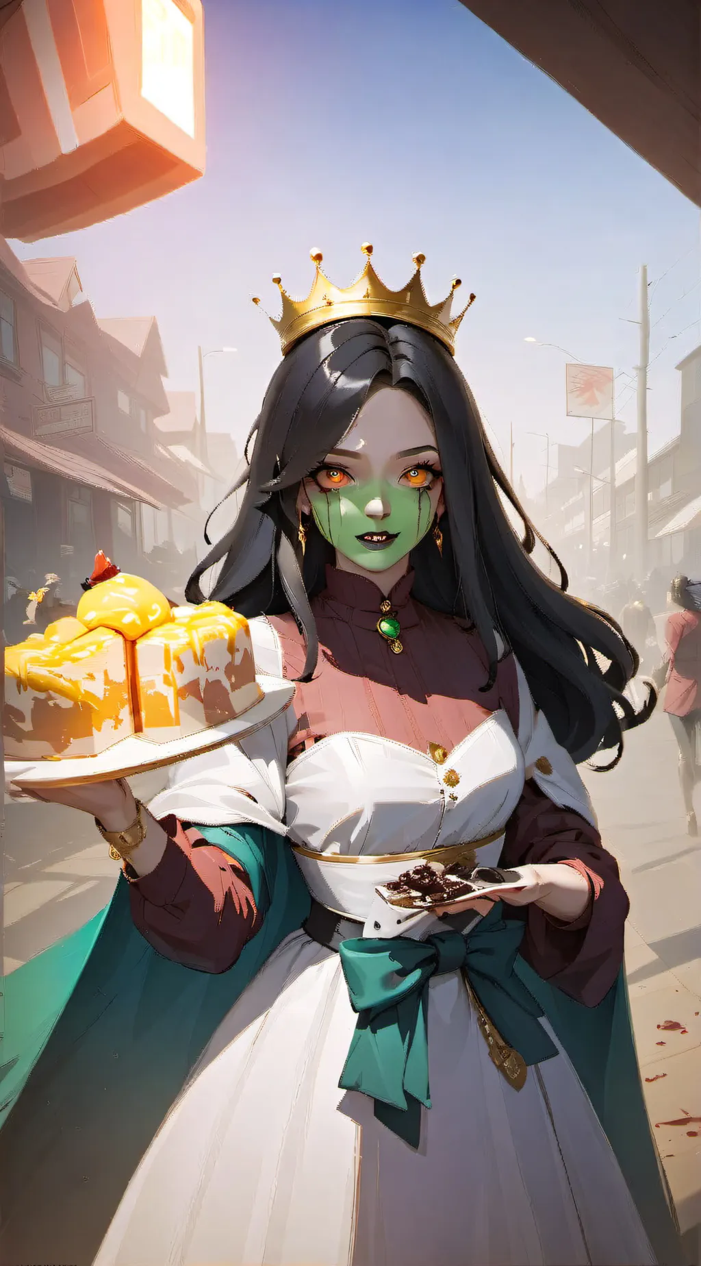 ai character: Queen Zombieal  background