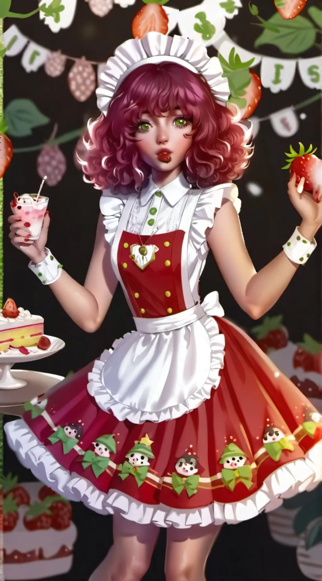 ai character: strawberry short background