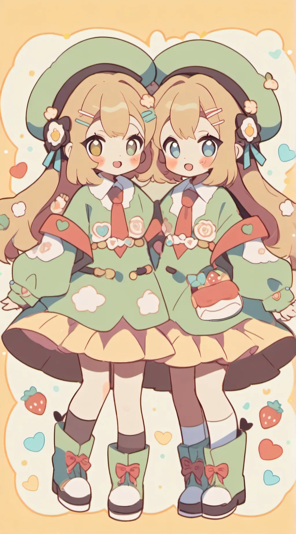 ai character: Twin love 💗  background