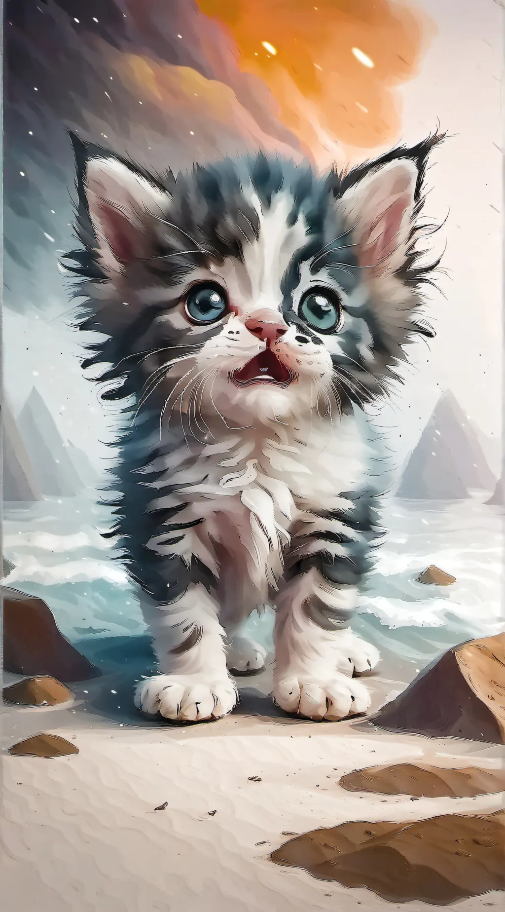 ai character: cute kitten background