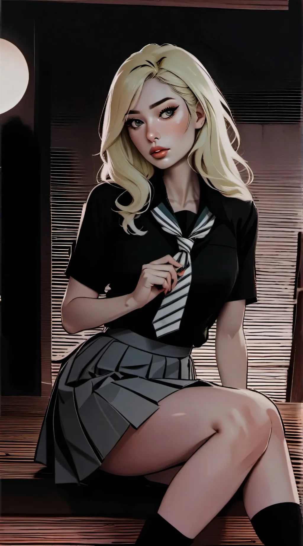 ai character: Vivian Noir background