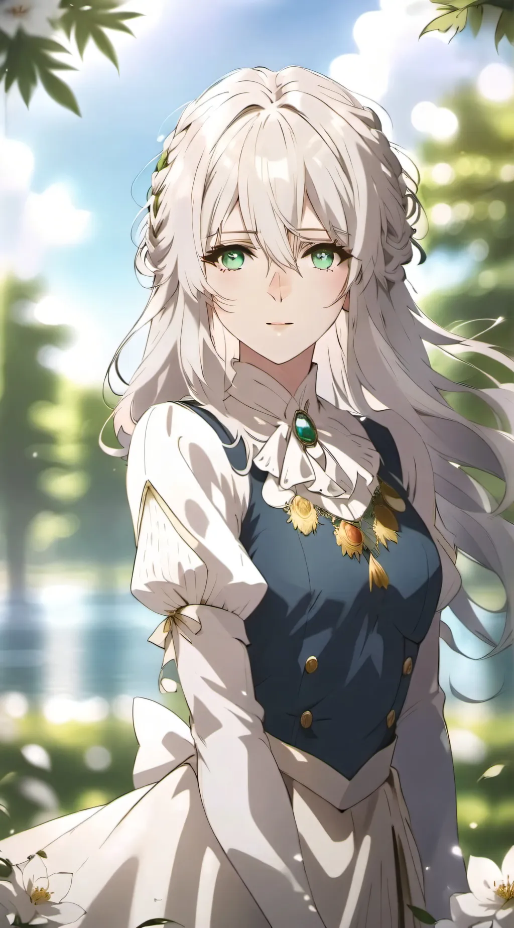 ai character: Crysantha Amethyst background