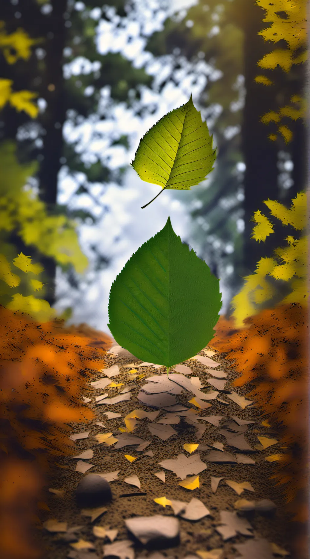 ai character: leaf background