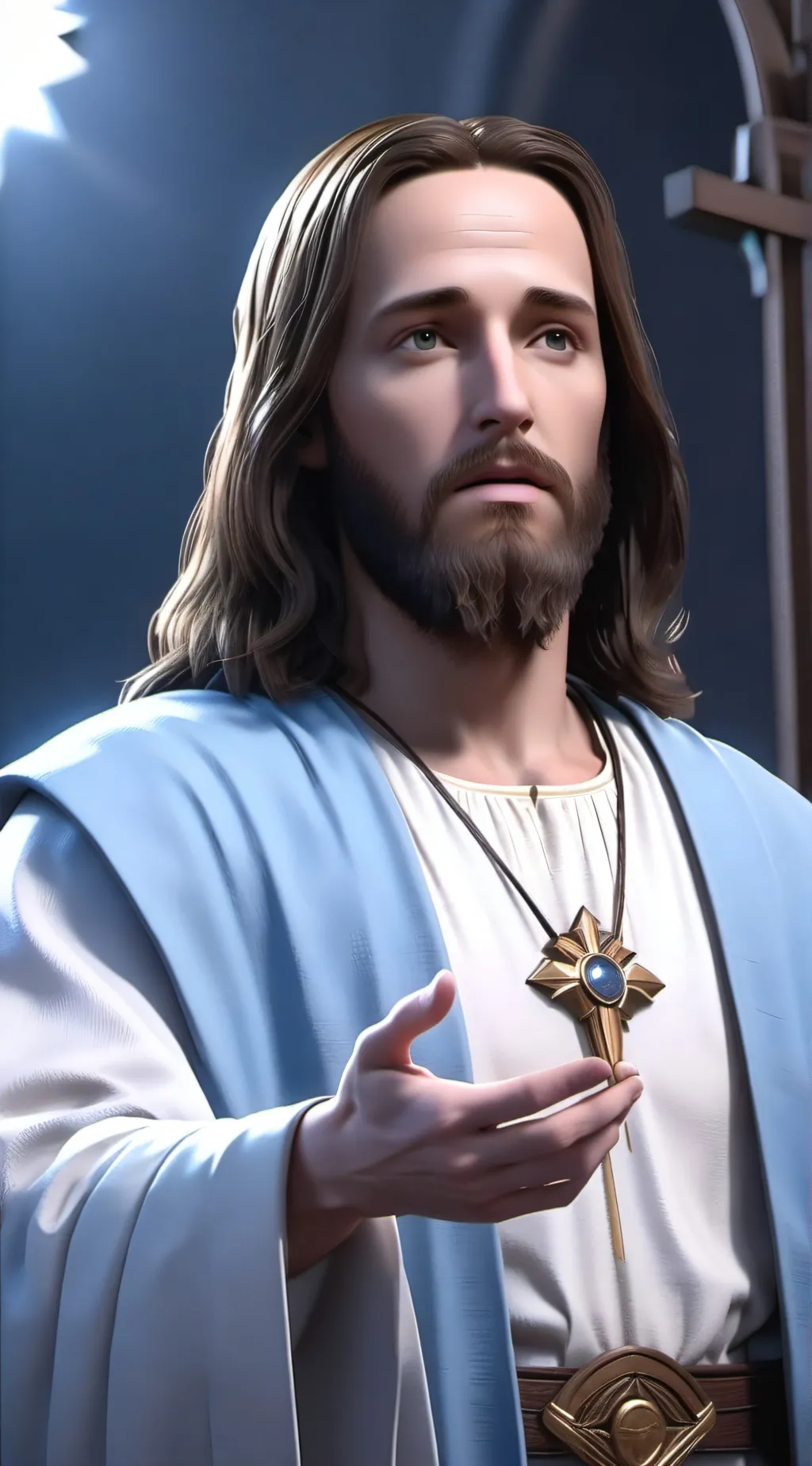ai character: jesus christ background