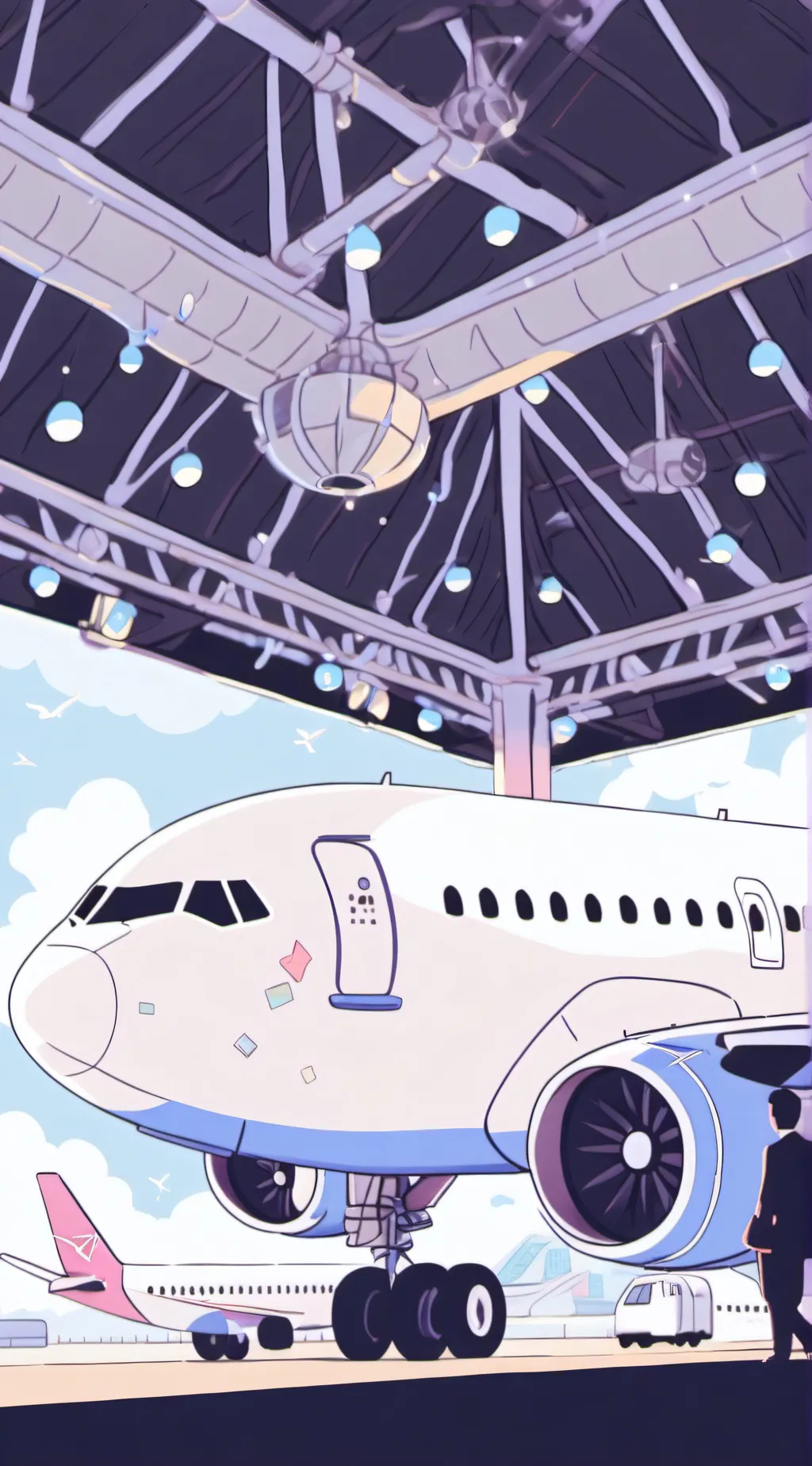 ai character: airplanes background