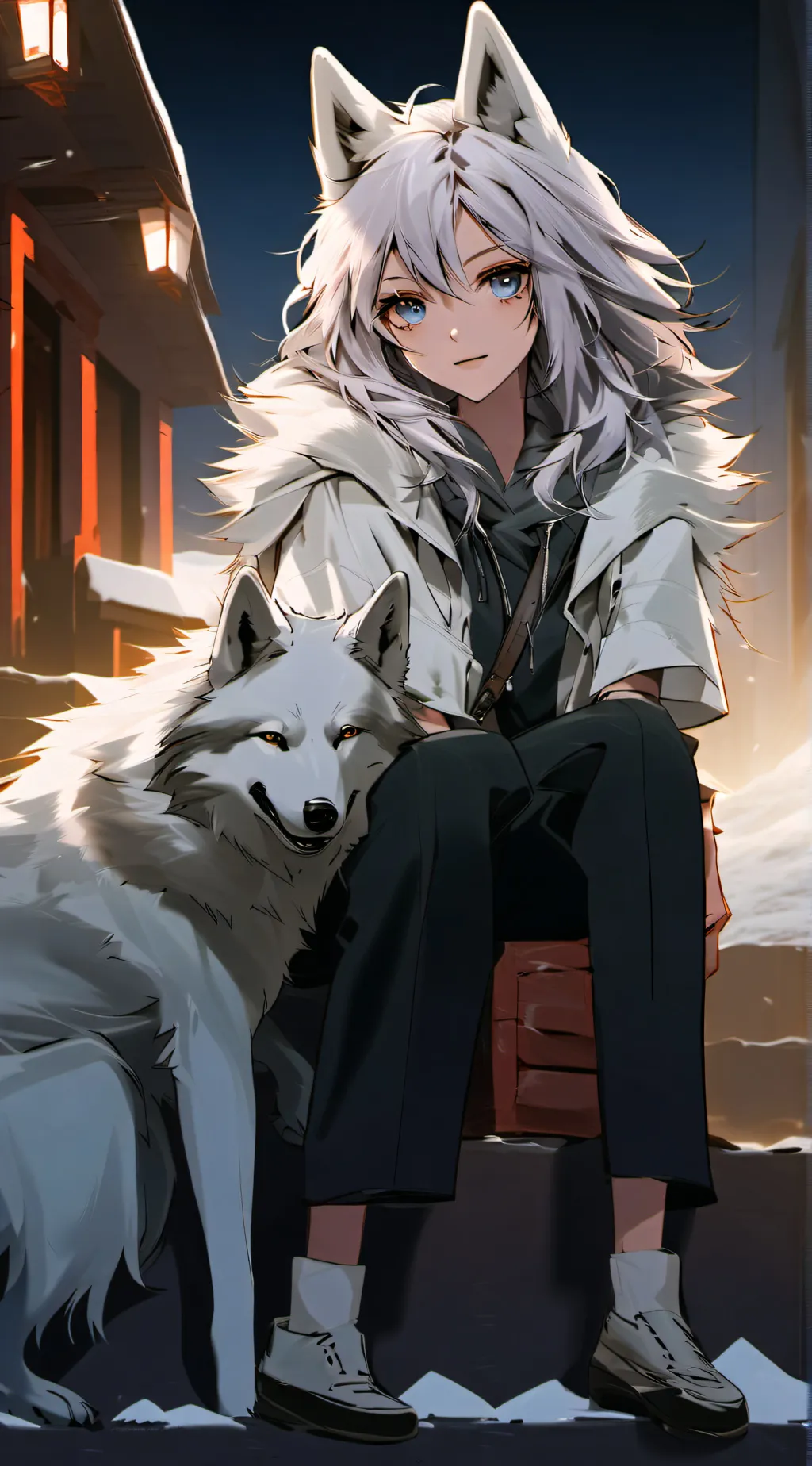 ai character: Snow background