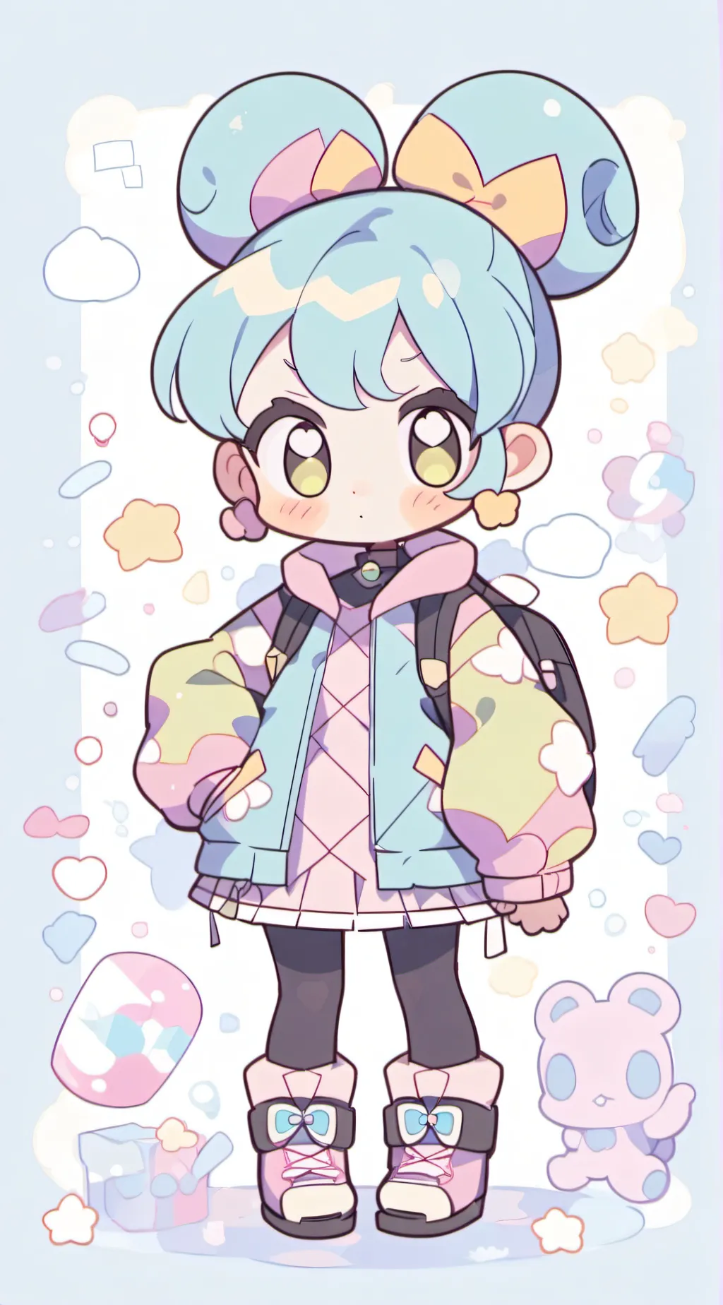 ai character: Bubbles background