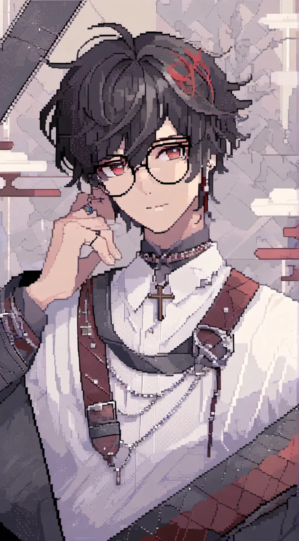 ai character: Red background