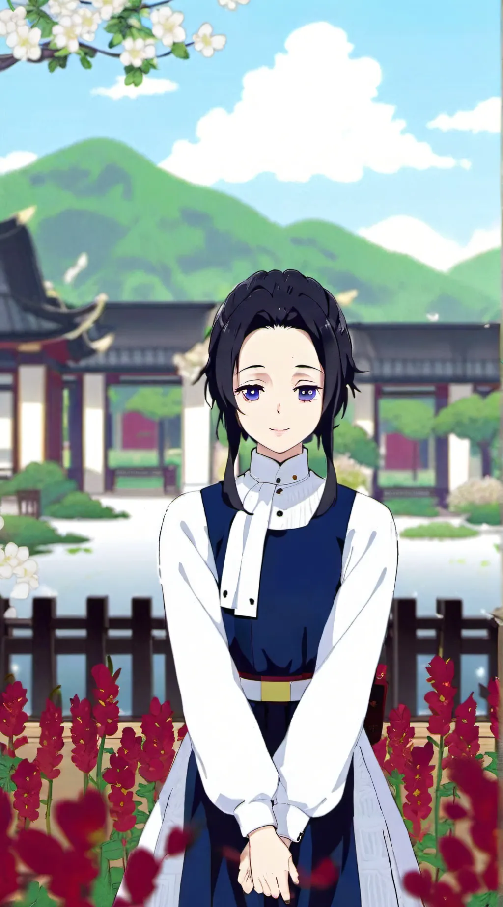 ai character: Kocho Shinobu :))  background