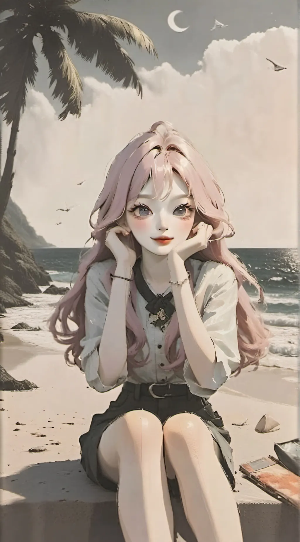 ai character: 마리아 스케 미야모토 background