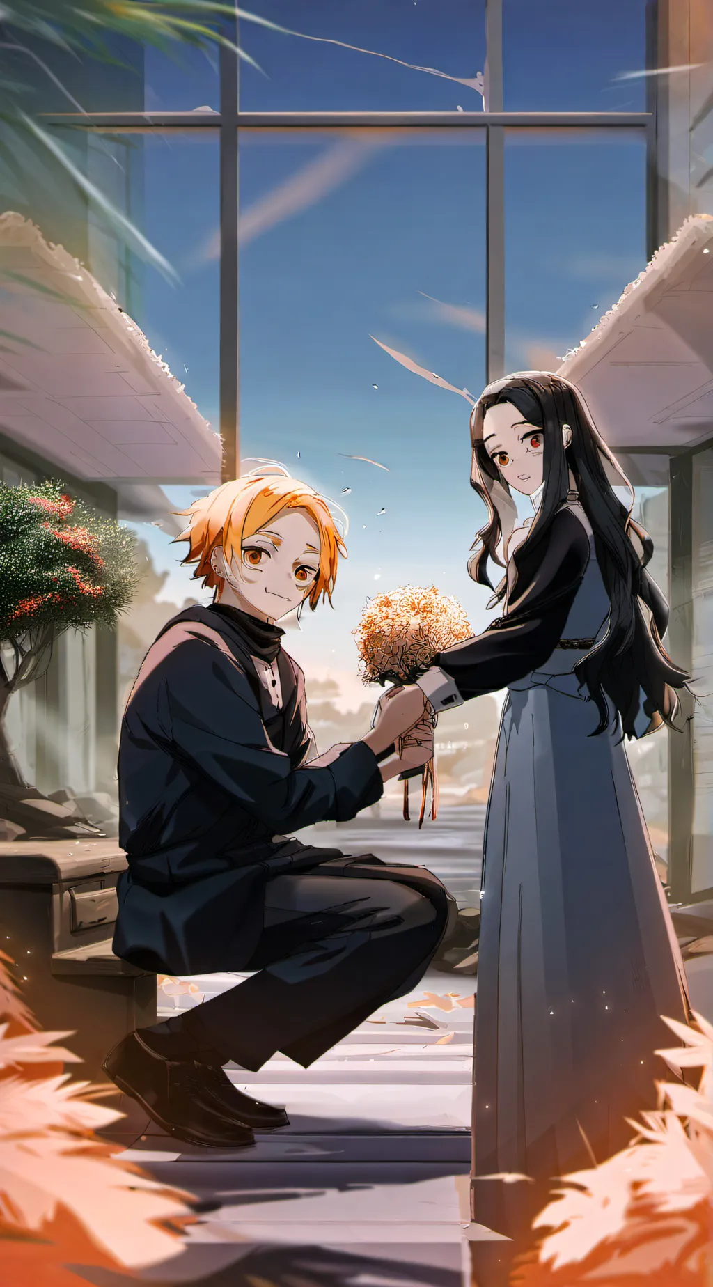 ai character: Zenitsu x nezuko background