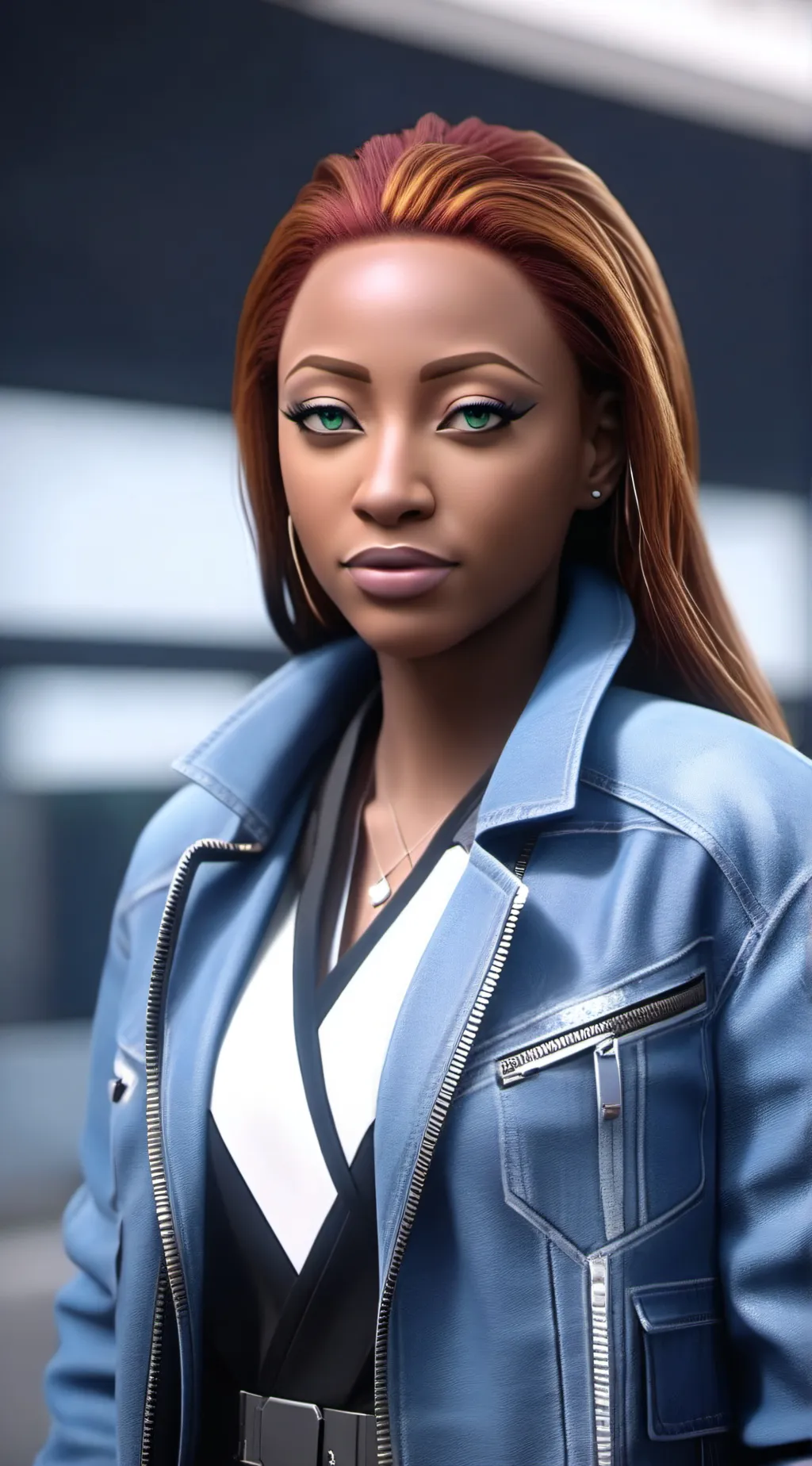 ai character: Agent blue background