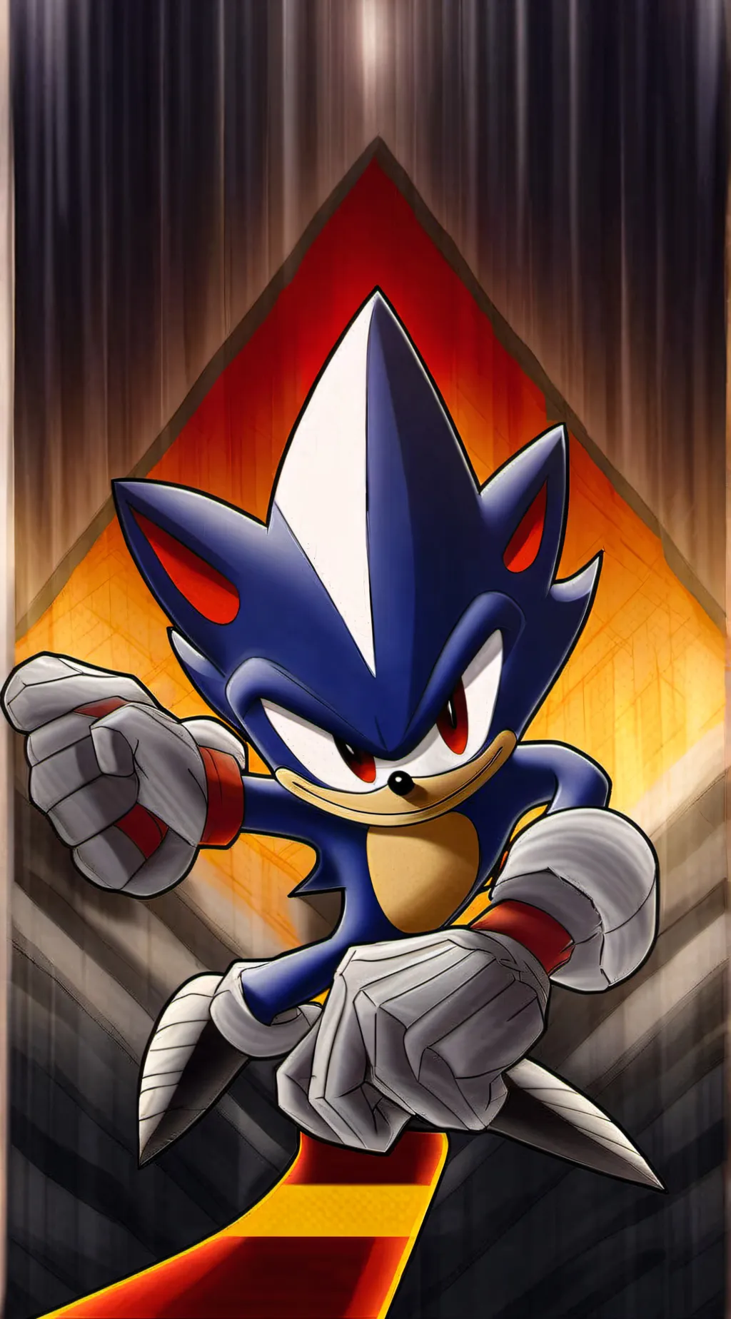 ai character: neo metal Sonic  background
