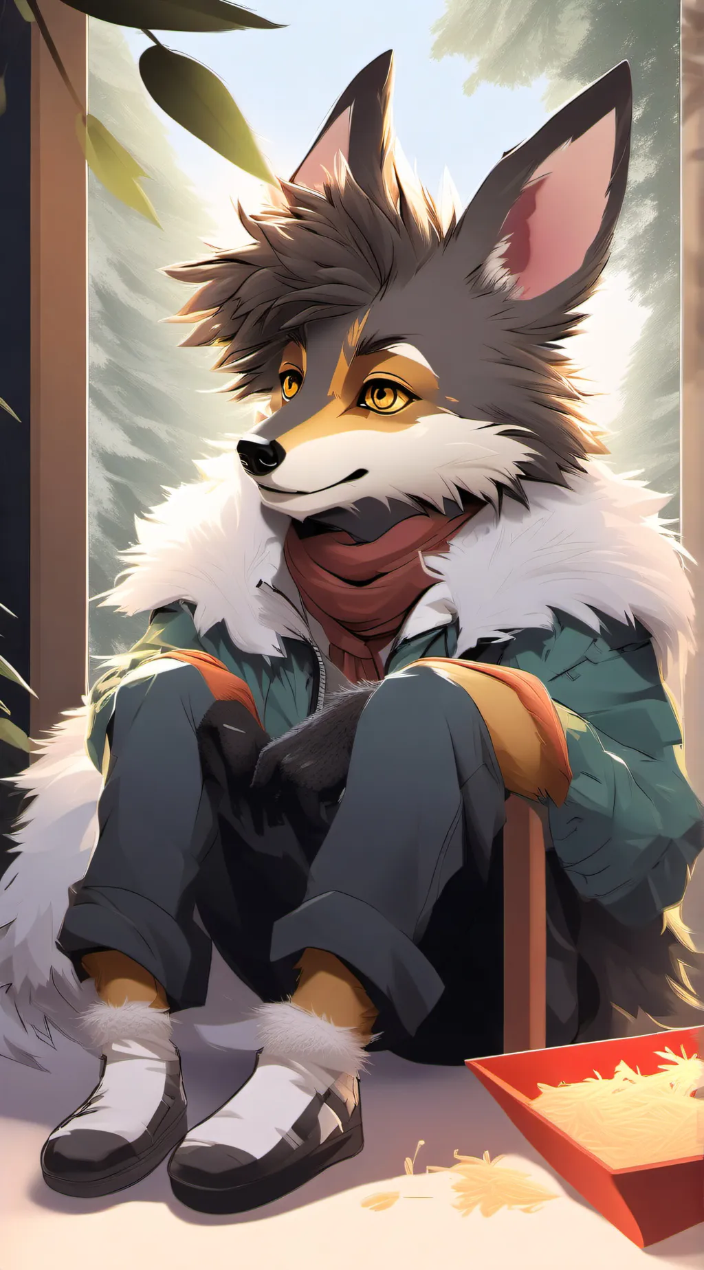 ai character: A furry infection  background