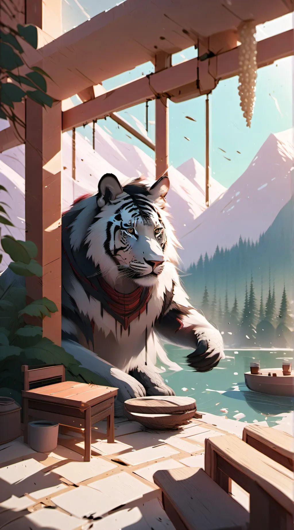 ai character: Douma×Akaza by th background