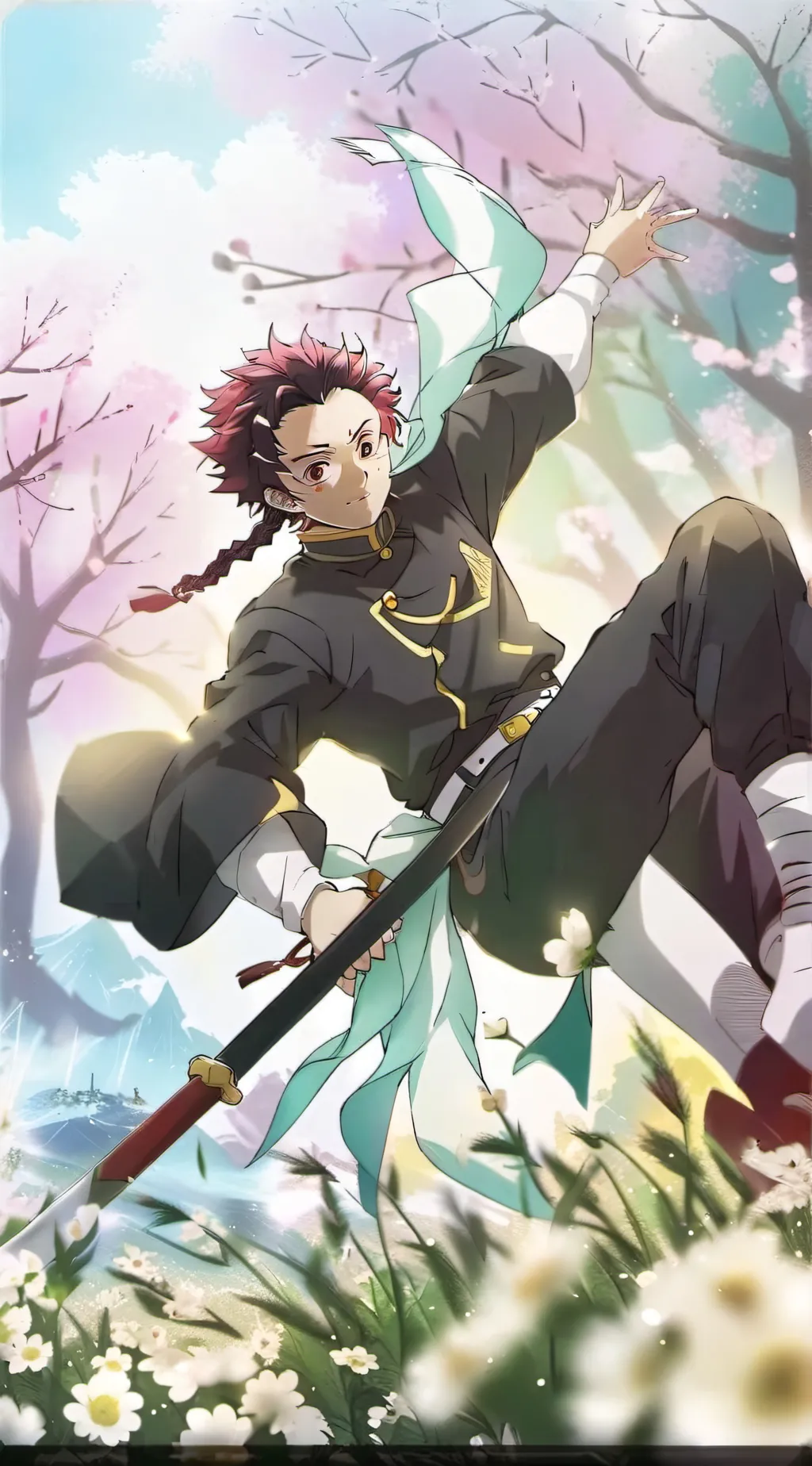 ai character: demon slayer  background