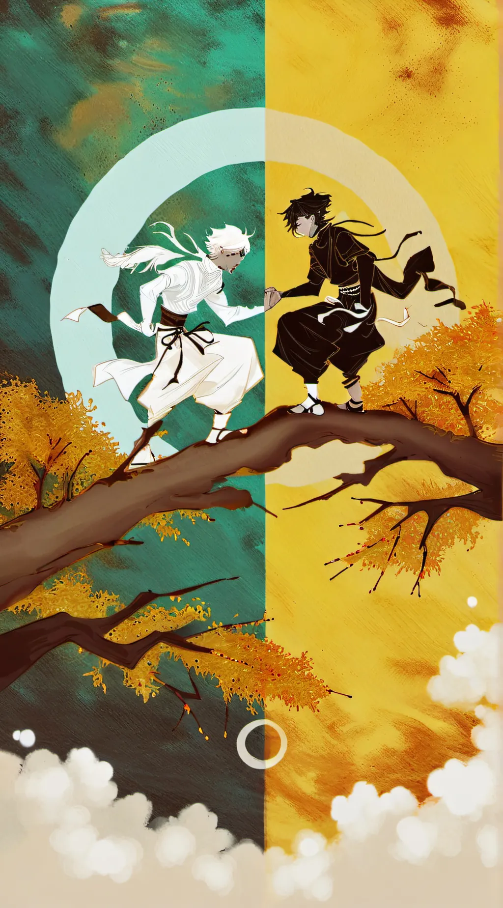 ai character: yin and yang  background