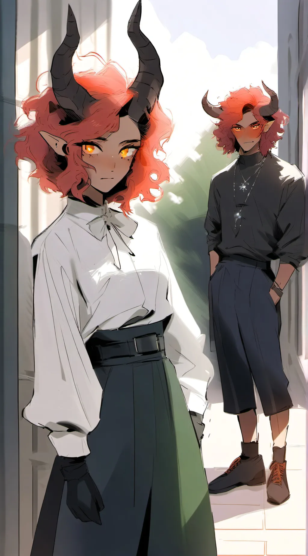 ai character: flame background