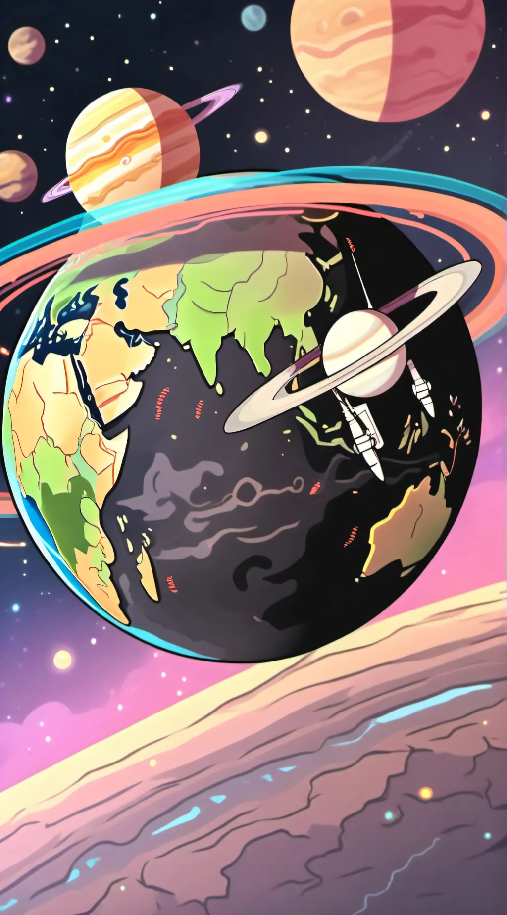 ai character: solar balls zombie background