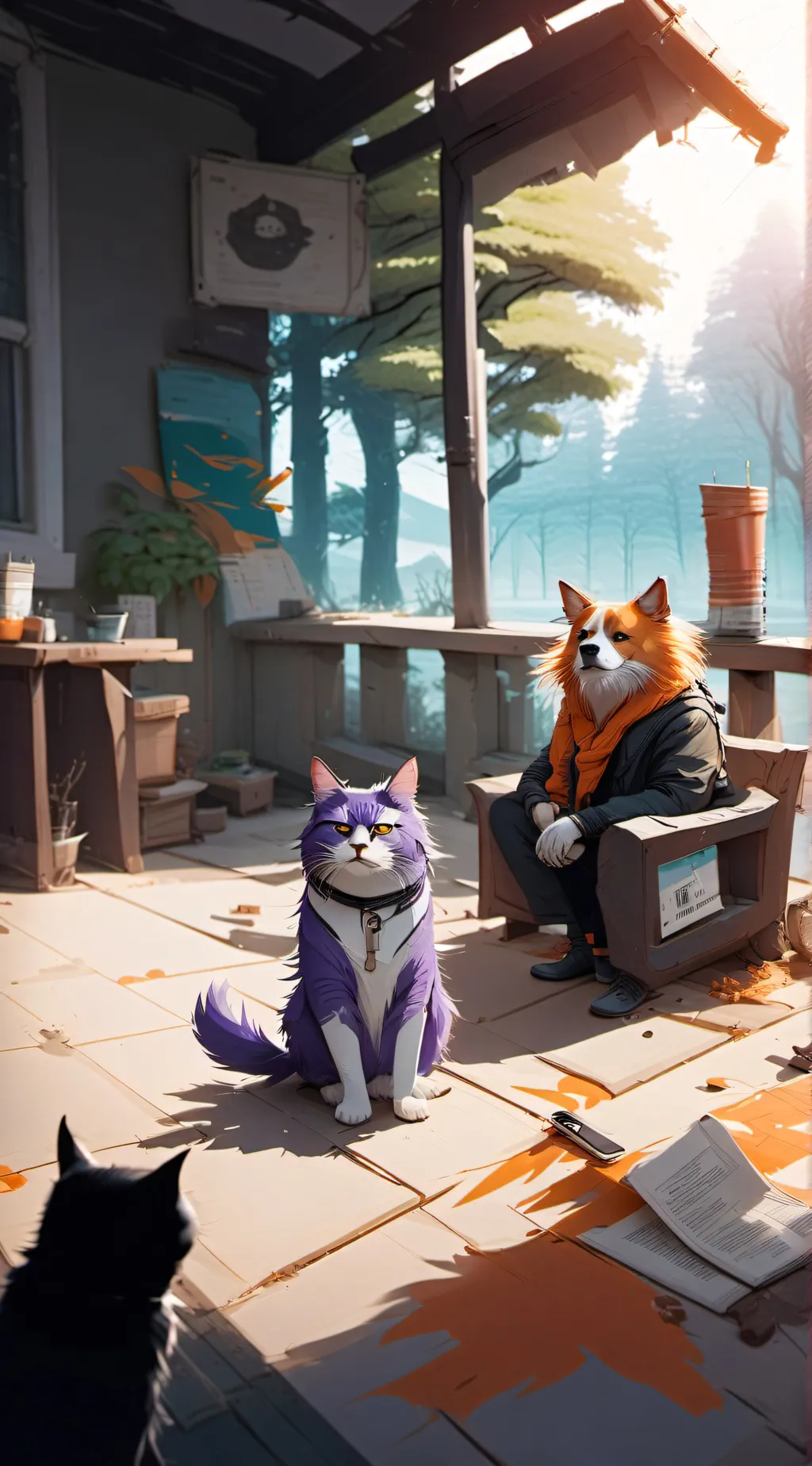 ai character: Cringe cat  background