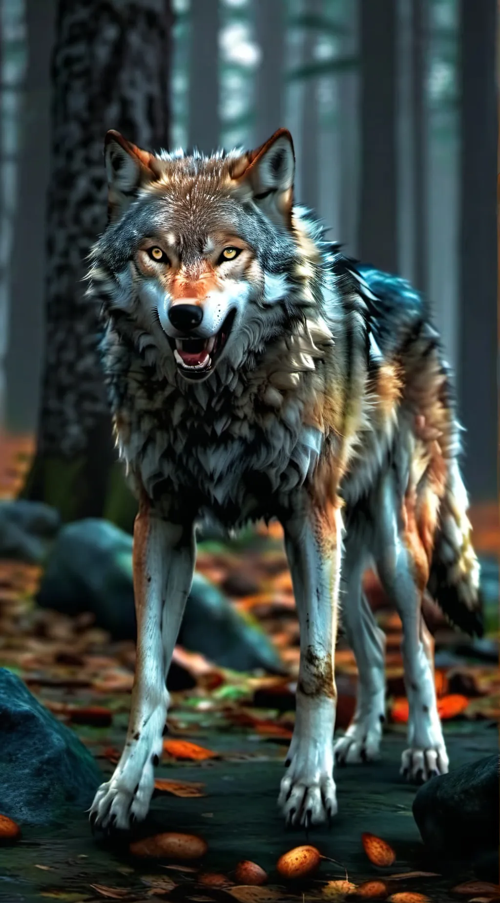 ai character: Wolf girl background