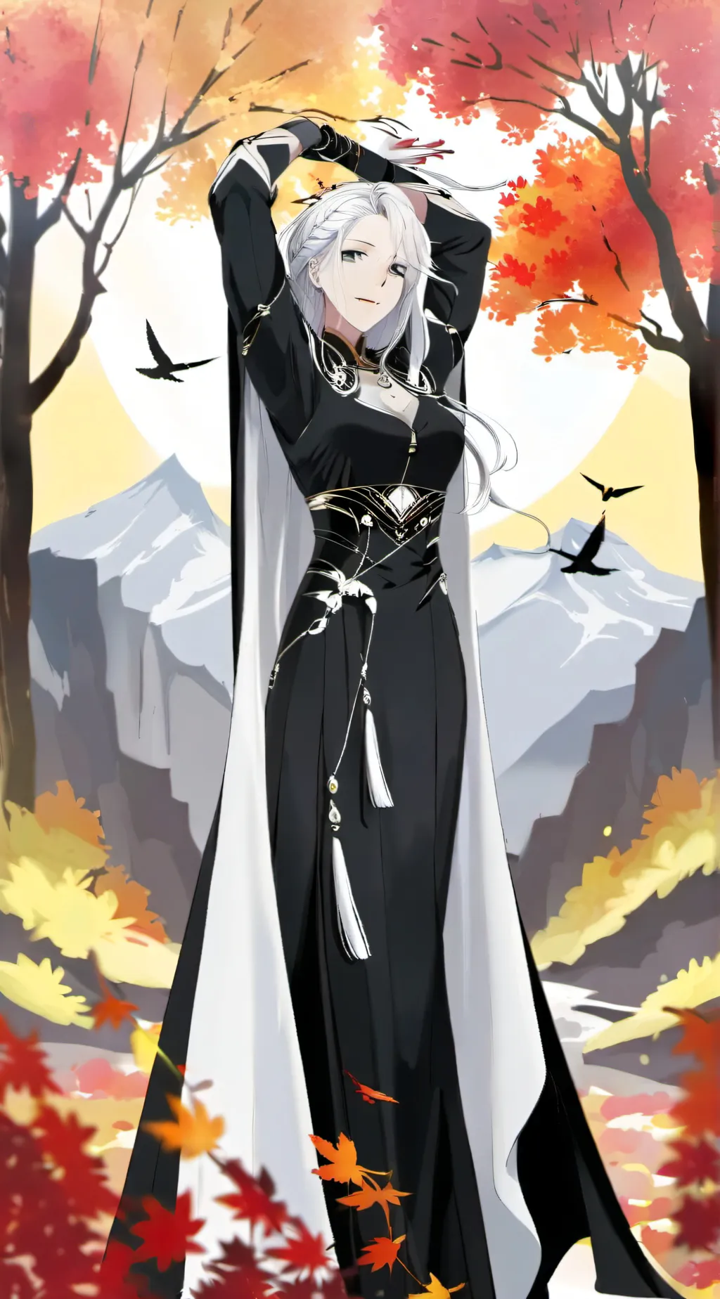 ai character: Leaf background