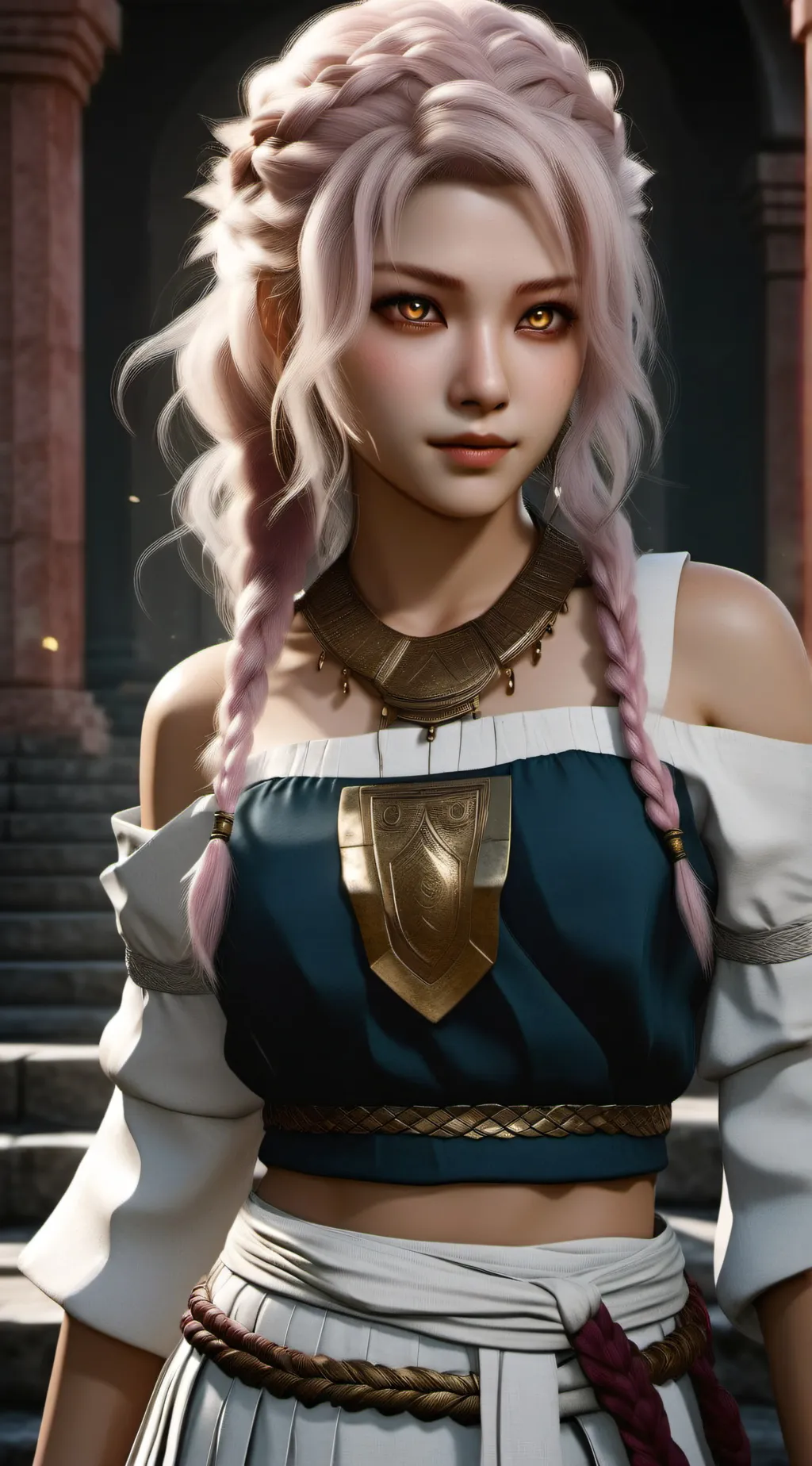 ai character:  :)toga background