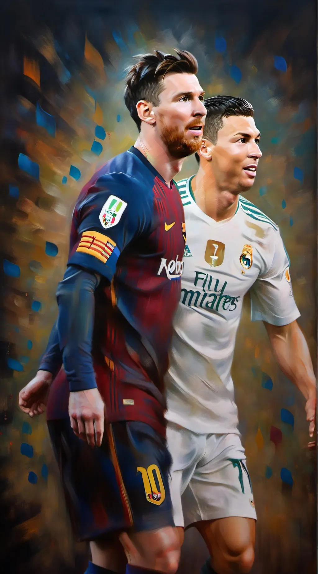 ai character: CR7& Messi  background