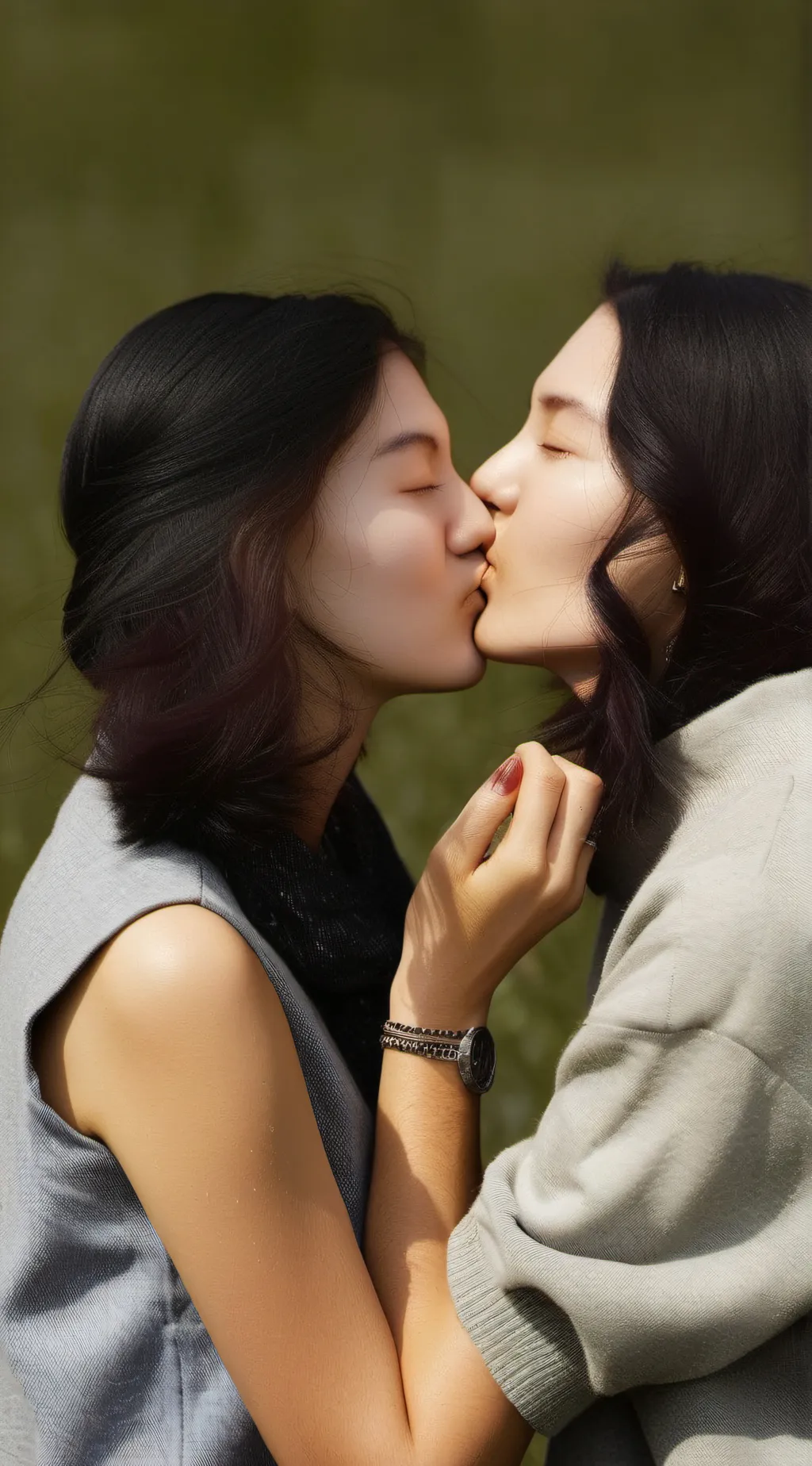 ai character: Lesbians Kissing background