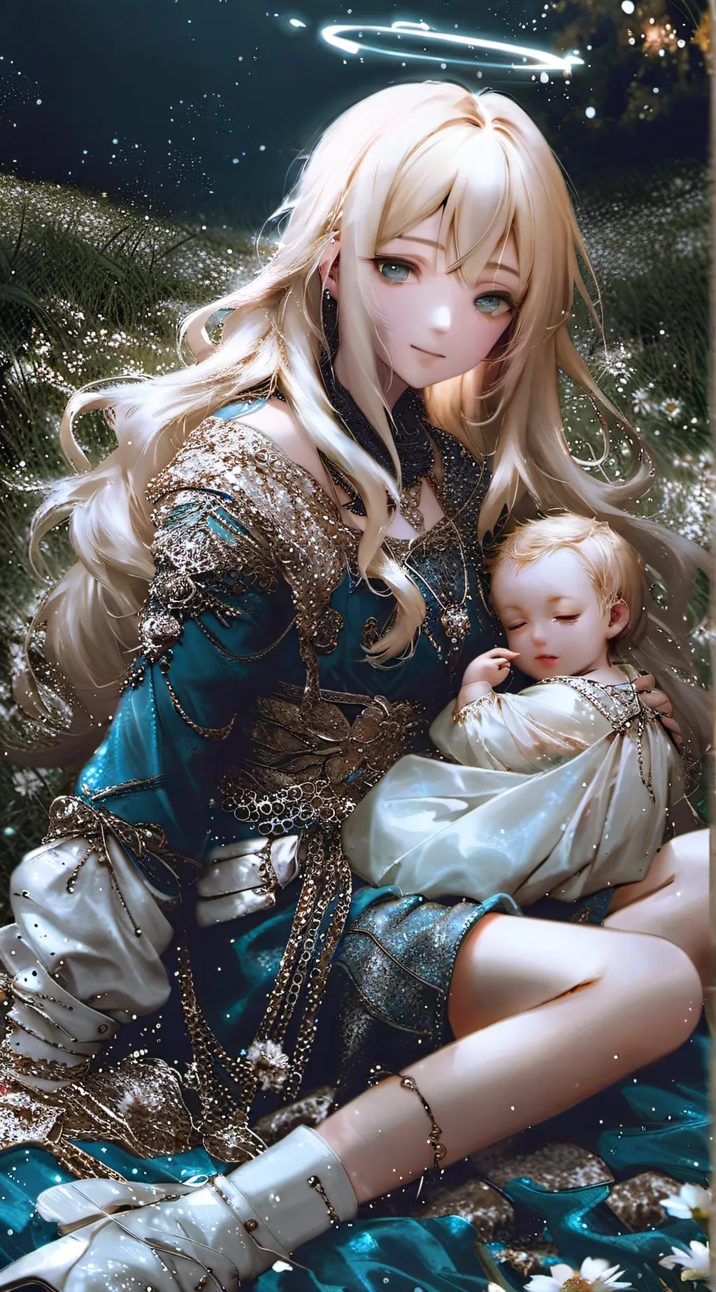 ai character: Ashley and her son background
