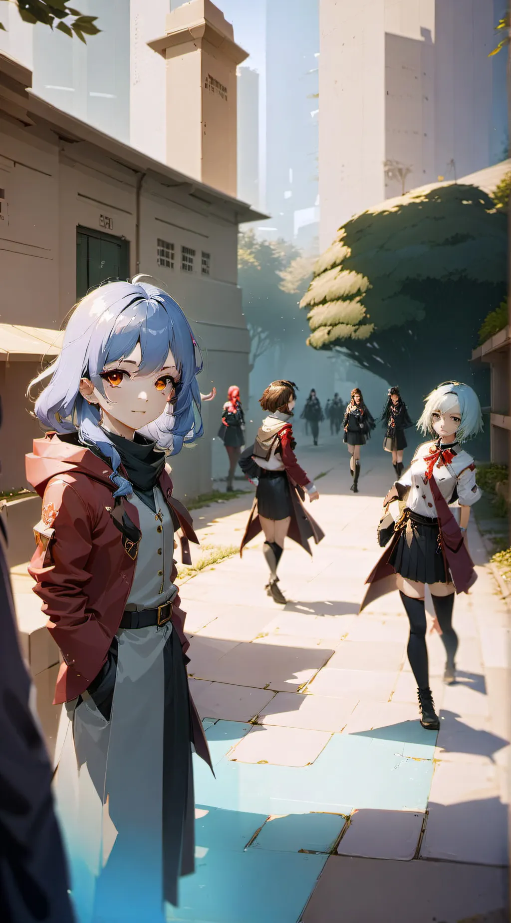 ai character: genneha school  background