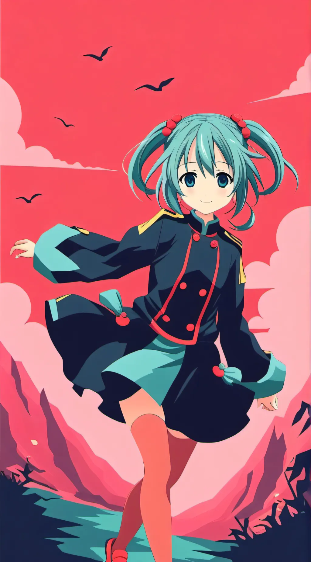 ai character: hatsune miku  background