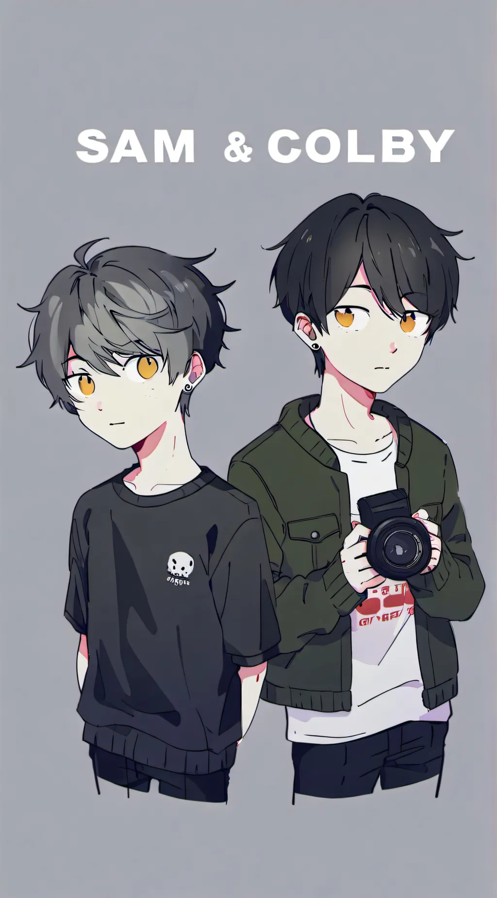 ai character: Sam & Colby  background