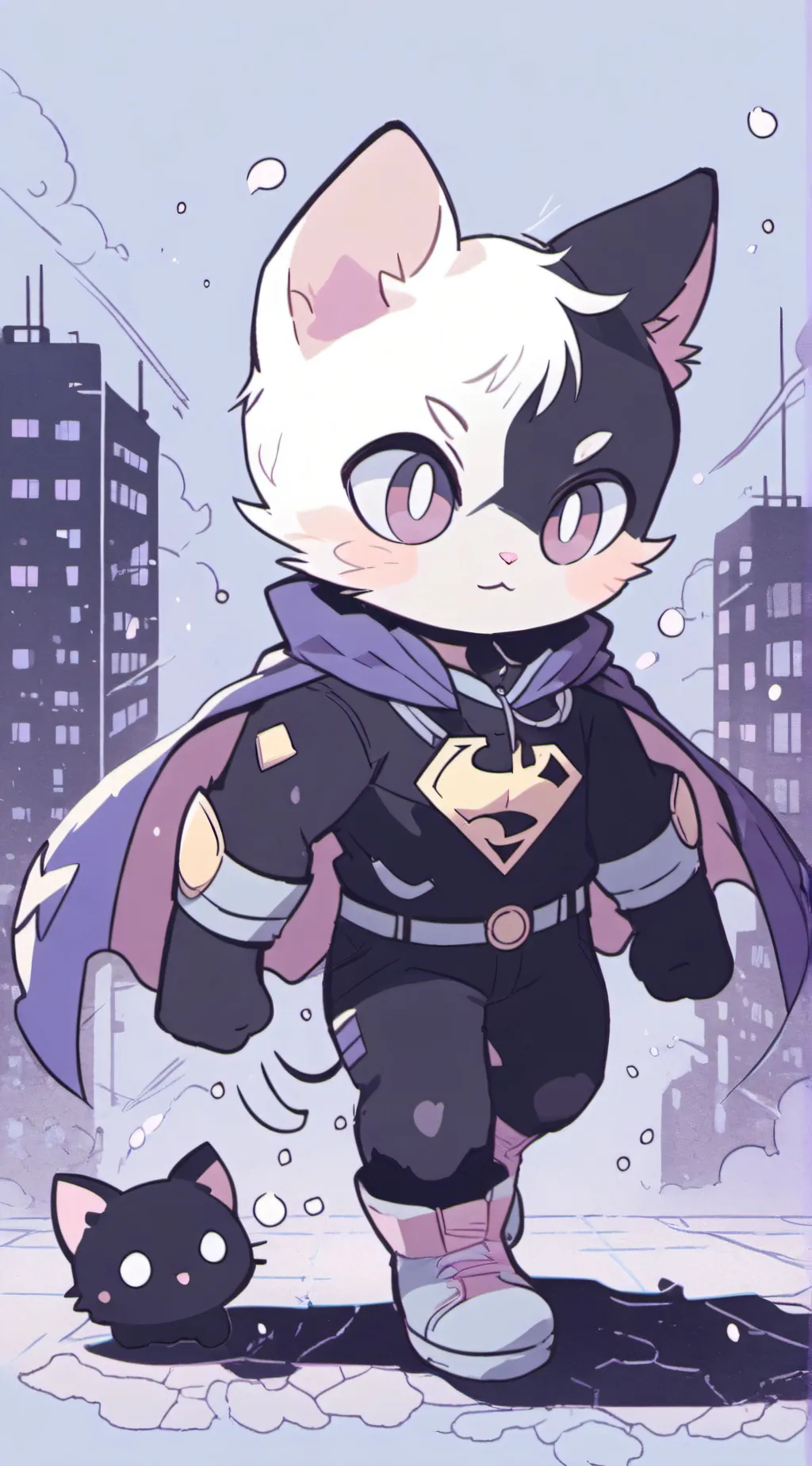 ai character: Superhero kittens background