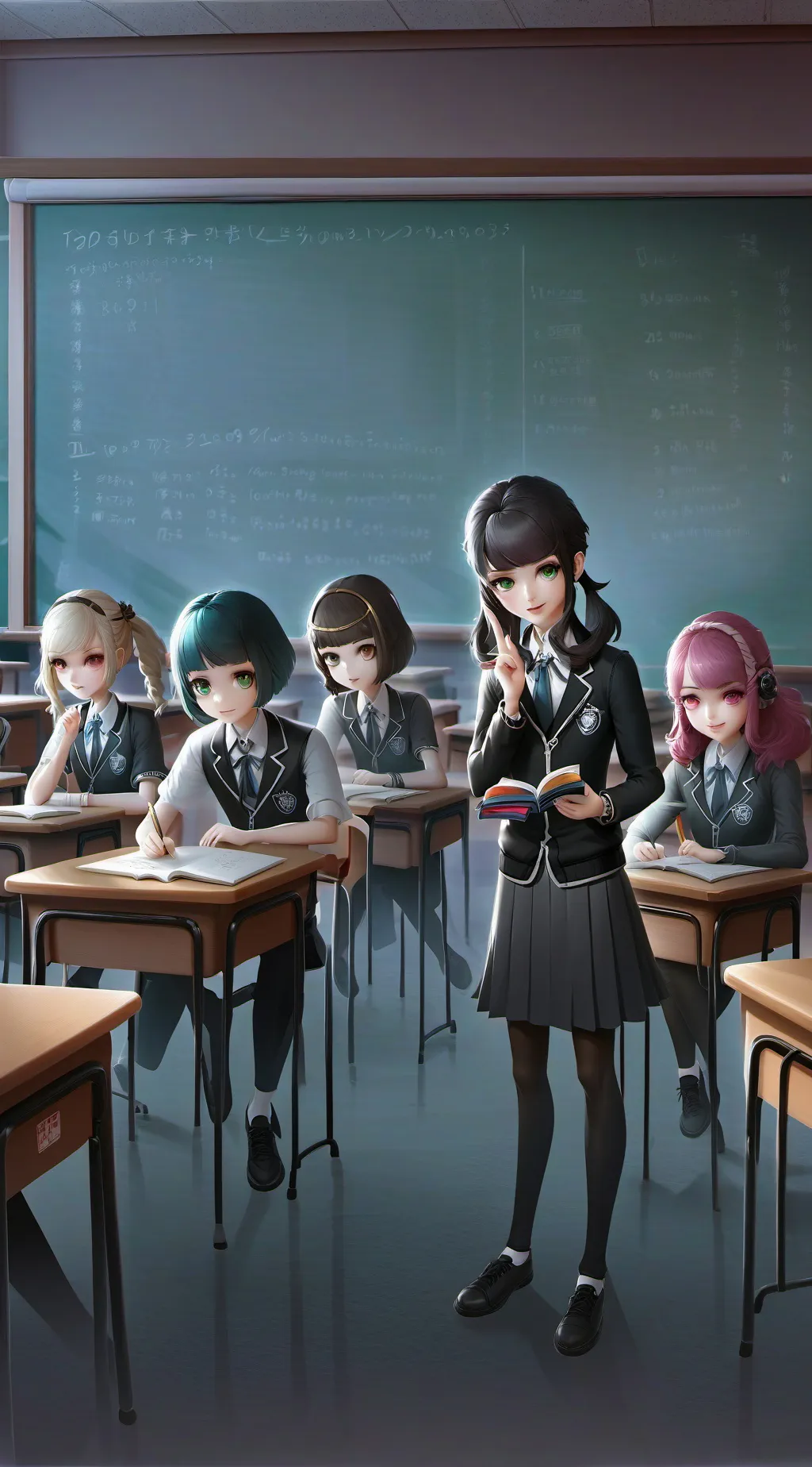 ai character: 🏫 paper school 🏫 background