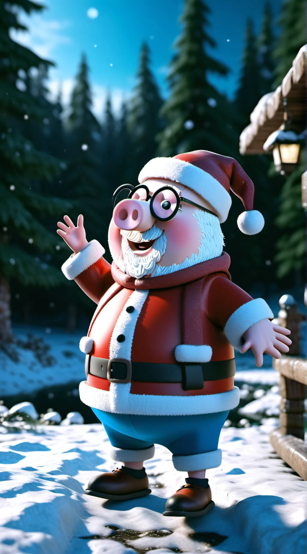 ai character: Santa from peppa  background